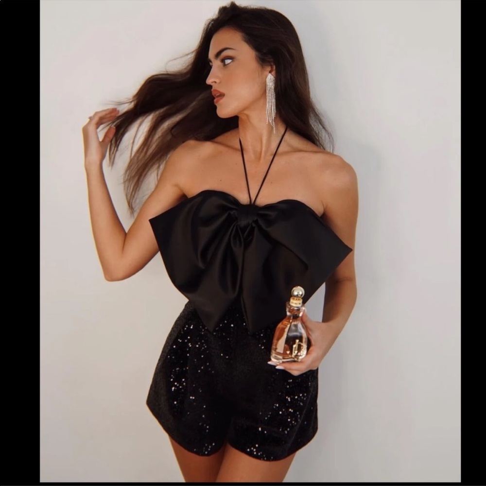 Zara Sequin Bow Romper